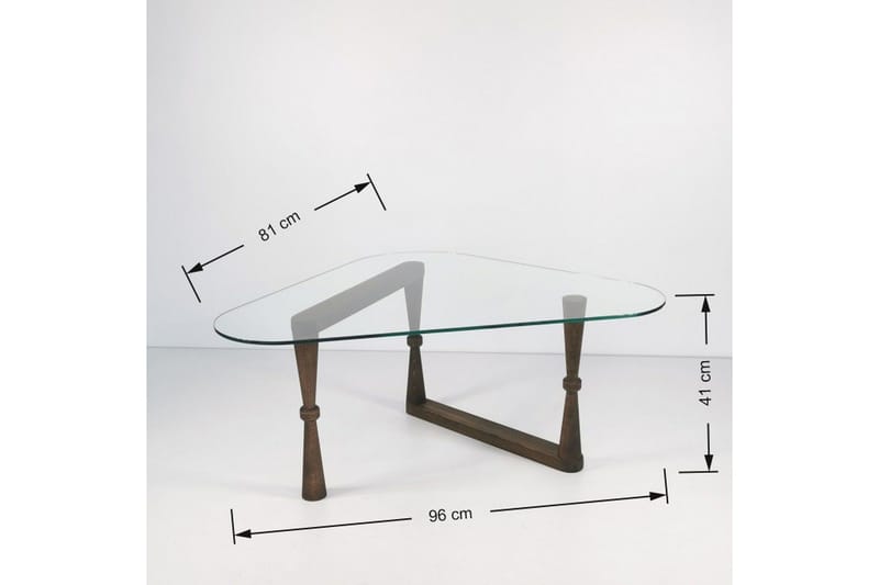 Sabani Sofabord 96 cm Trekantete - Valnøttbrun - Møbler - Bord - Sofabord & salongbord