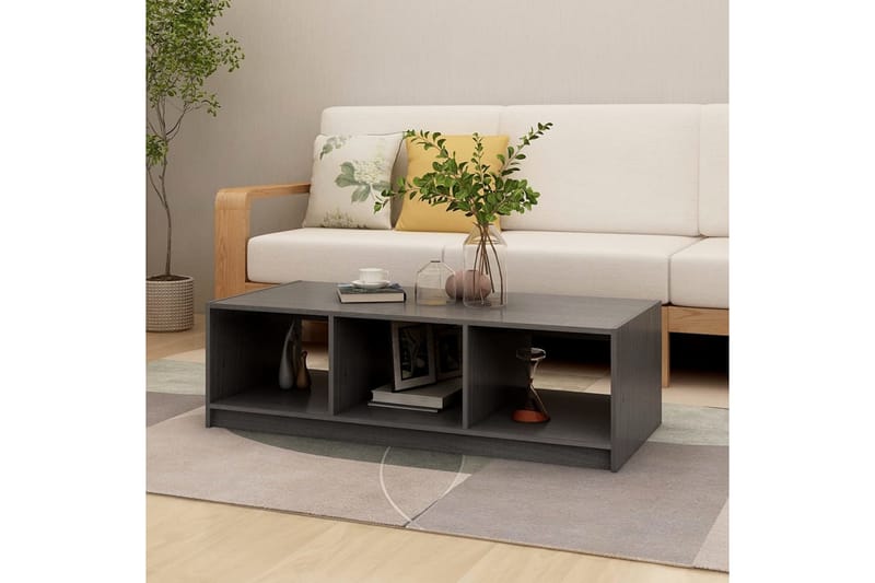 Salongbord 110x50x34 cm heltre furu grå - Grå - Sofabord & salongbord