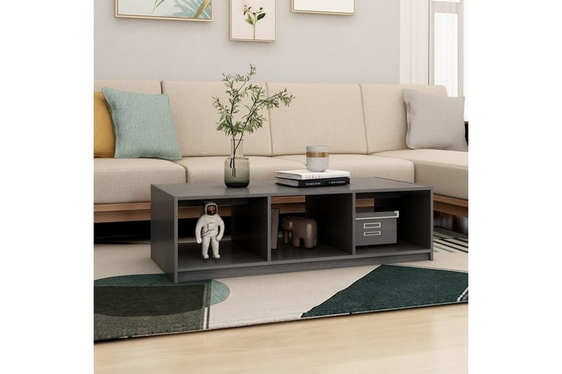 Salongbord 110x50x34 cm heltre furu grå - Grå - Sofabord & salongbord