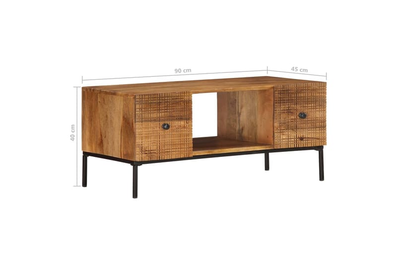 Salongbord 90x45x40 cm heltre mango -   - Sofabord & salongbord