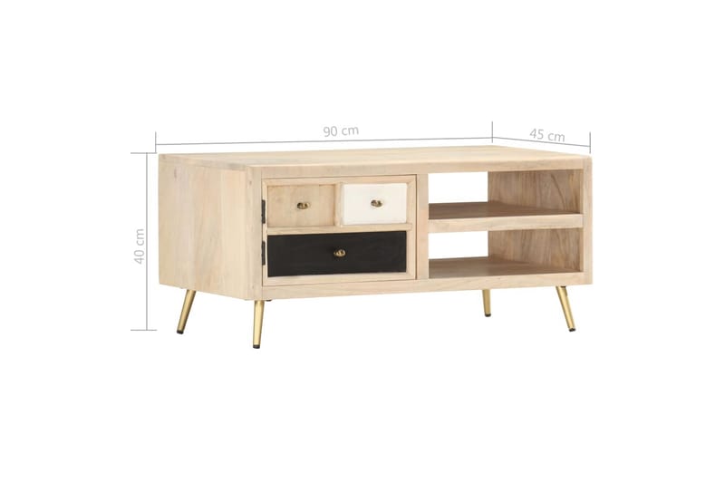 Salongbord 90x45x40 cm heltre mango -   - Sofabord & salongbord