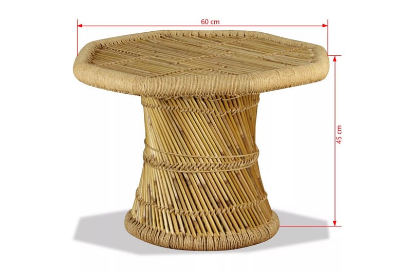 Salongbord bambus åttekantet 60x60x45 cm - Brun - Sofabord & salongbord