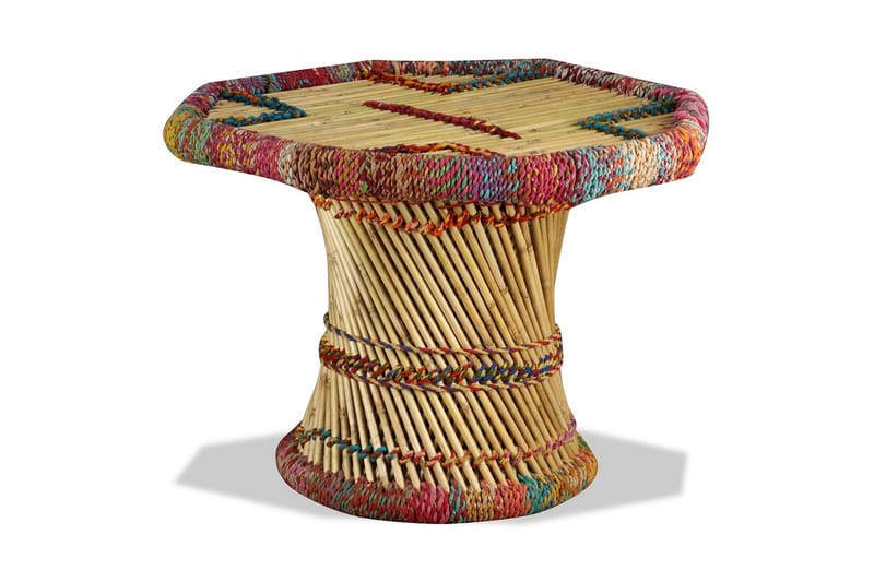 Salongbord bambus med Chindidetaljer flerfarget - Flerfarget - Sofabord & salongbord
