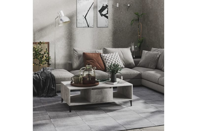 Salongbord betonggrå 103,5x60x35 cm sponplate - Grå - Sofabord & salongbord
