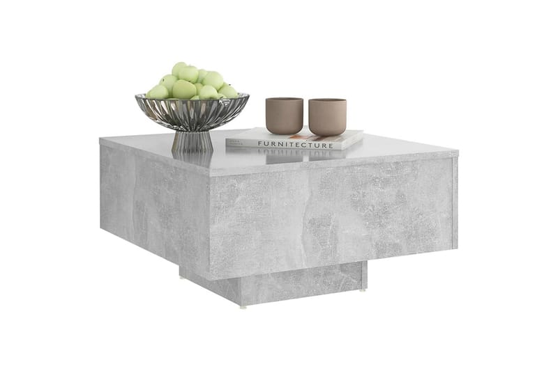 Salongbord betonggrå 60x60x31,5 cm sponplate - Grå - Sofabord & salongbord