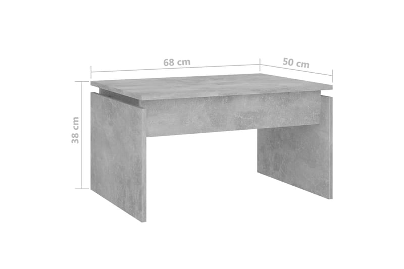 Salongbord betonggrå 68x50x38 cm sponplate - Grå - Sofabord & salongbord