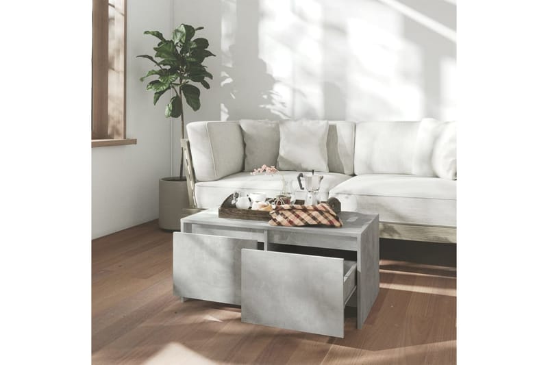 Salongbord betonggrå 90x50x41,5 cm sponplate - Grå - Sofabord & salongbord