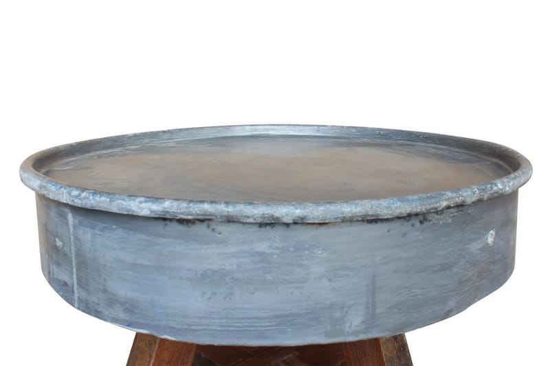 Salongbord gjenvunnet heltre 60x45 cm sølv - Grå - Sofabord & salongbord