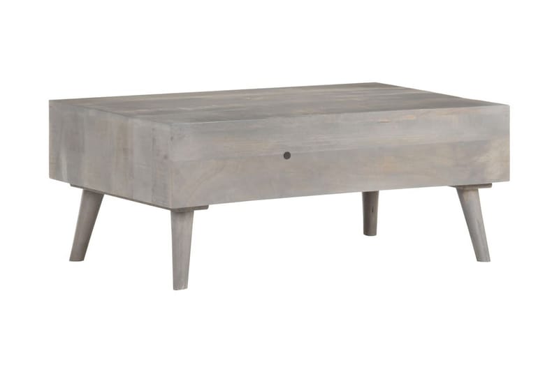 Salongbord grå 100x60x40 cm grov heltre mango - Grå - Sofabord & salongbord
