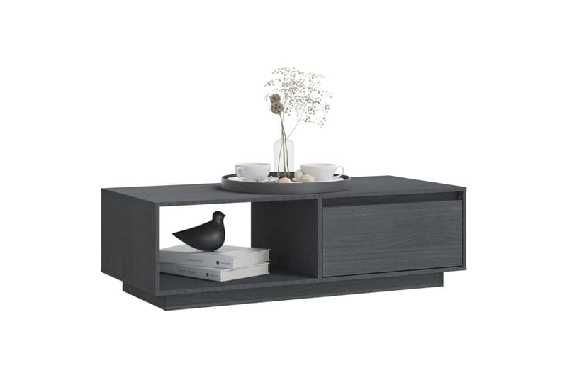 Salongbord grå 110x50x33,5 cm heltre furu - Grå - Sofabord & salongbord