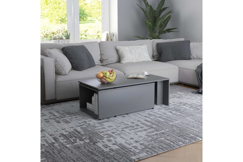 Salongbord grå 150x50x35 cm sponplate - Grå - Sofabord & salongbord