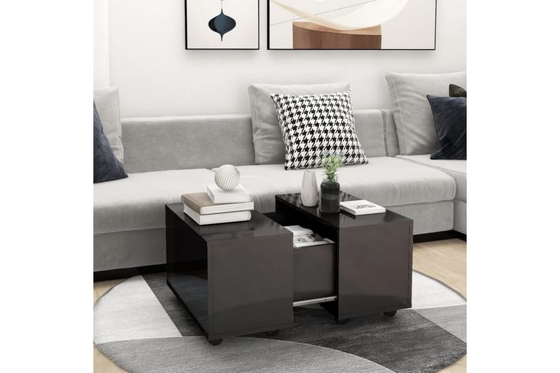 Salongbord grå 60x60x38 cm sponplate - Grå - Sofabord & salongbord