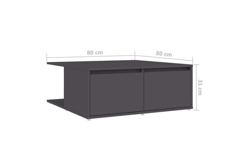 Salongbord grå 80x80x31 cm sponplate - Grå - Sofabord & salongbord