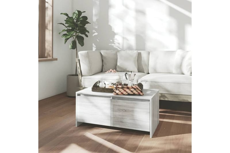 Salongbord grå sonoma eik 90x50x41,5 cm sponplate - Grå - Sofabord & salongbord
