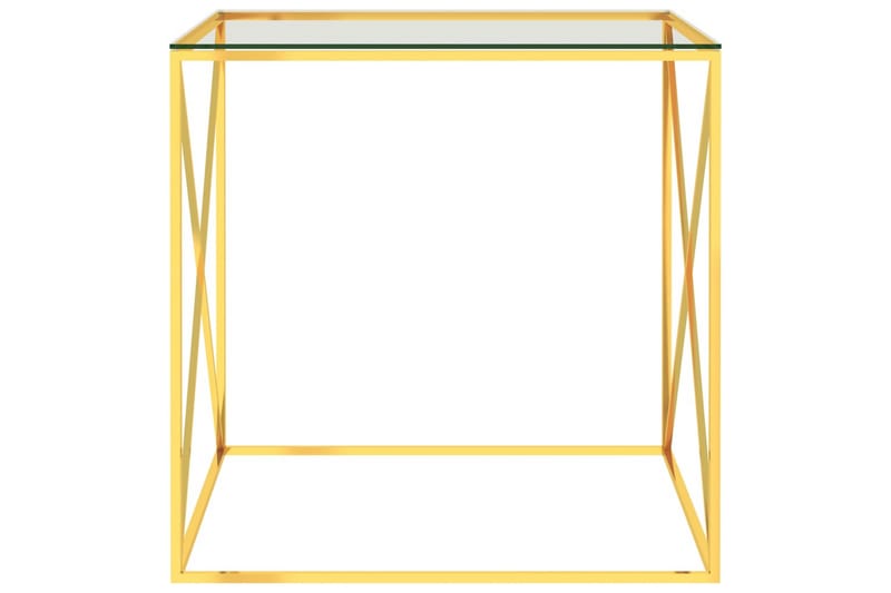 Salongbord gull 55x55x55 cm rustfritt stål og glass - Gull - Sofabord & salongbord