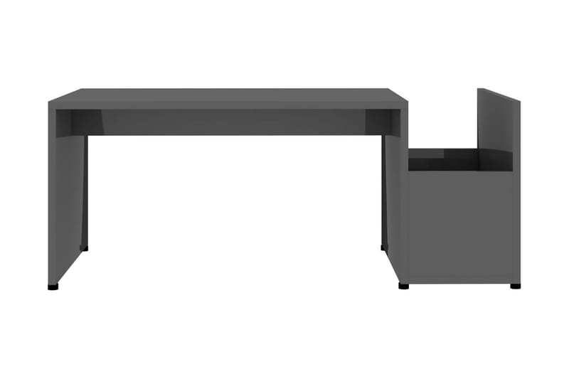 Salongbord høyglans grå 90x45x35 cm sponplate - Sofabord & salongbord