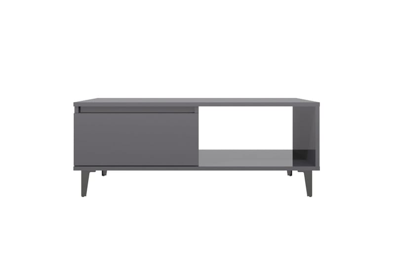 Salongbord høyglans grå 90x60x35 cm sponplate - Grå - Sofabord & salongbord