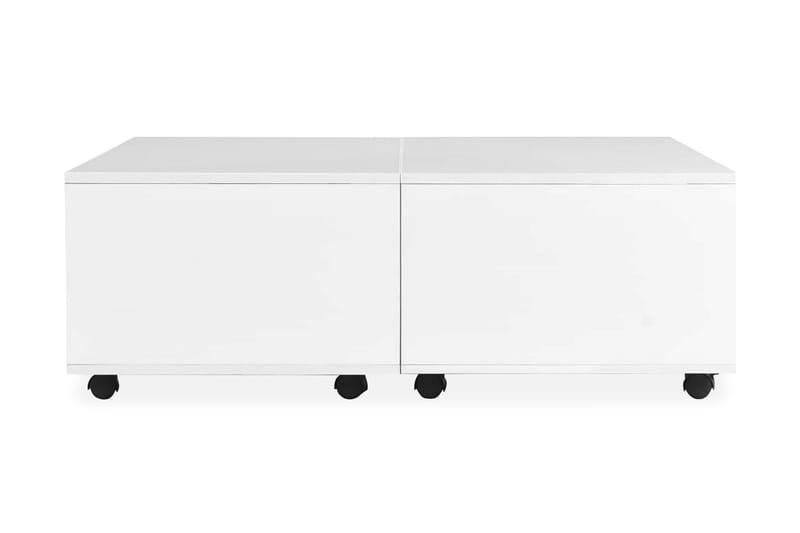 Salongbord høyglans hvit 100x100x35 cm - Hvit - Sofabord & salongbord