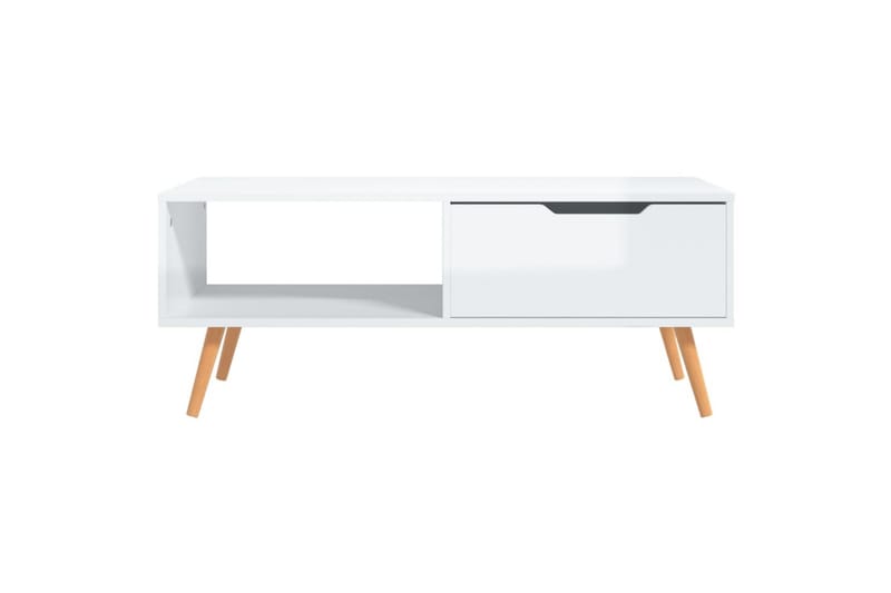 Salongbord høyglans hvit 100x49,5x43 cm sponplate - Hvit - Sofabord & salongbord