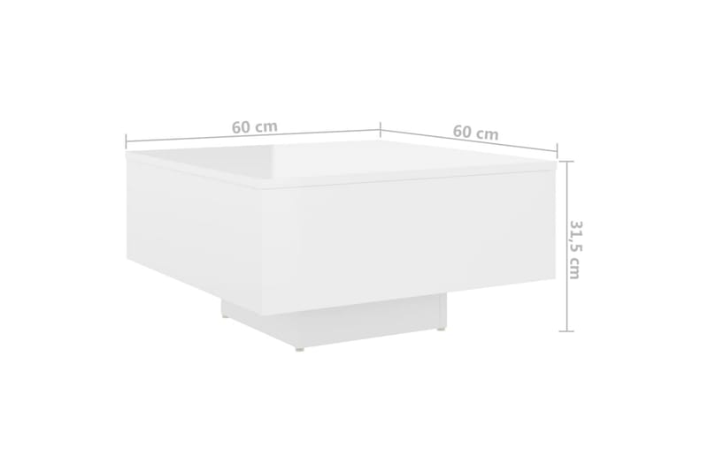 Salongbord høyglans hvit 60x60x31,5 cm sponplate - Hvit - Sofabord & salongbord