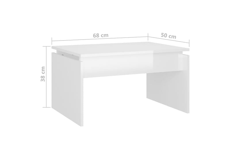 Salongbord høyglans hvit 68x50x38 cm sponplate - Hvit - Sofabord & salongbord