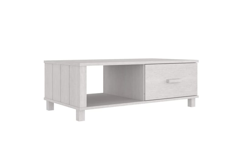 Salongbord hvit 100x55x35 cm heltre furu - Hvit - Sofabord & salongbord