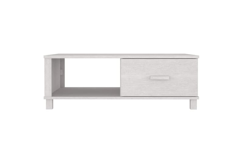 Salongbord hvit 100x55x35 cm heltre furu - Hvit - Sofabord & salongbord
