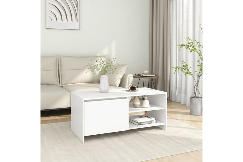 Salongbord hvit 102x50x45 cm konstruert tre - Hvit - Sofabord & salongbord