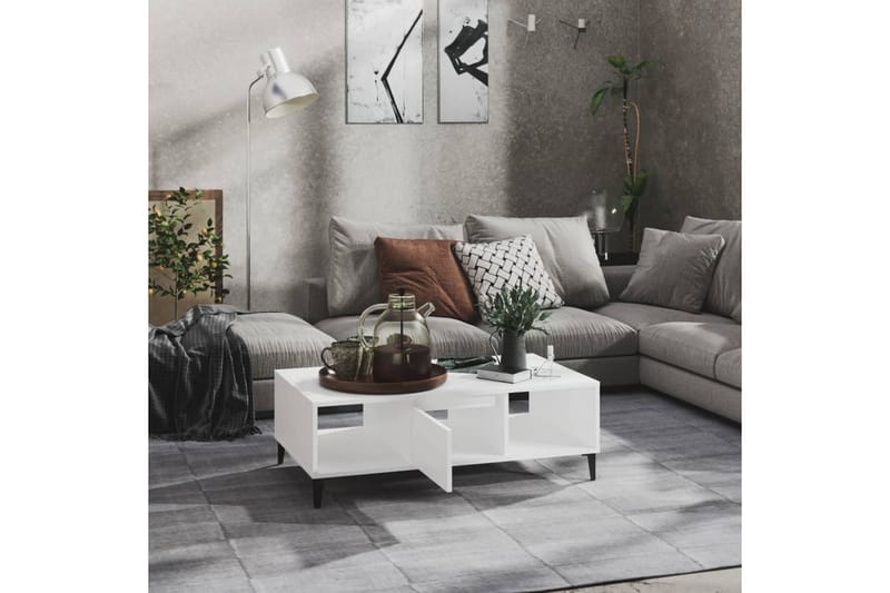 Salongbord hvit 103,5x60x35 cm sponplate - Hvit - Sofabord & salongbord