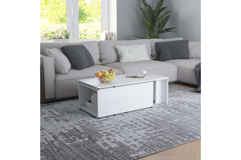 Salongbord hvit 150x50x35 cm sponplate - Hvit - Sofabord & salongbord