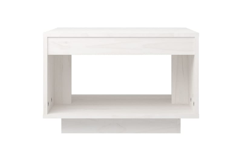 Salongbord hvit 50x50x33,5 cm heltre furu - Hvit - Sofabord & salongbord