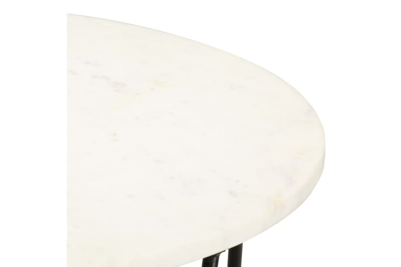 Salongbord hvit 65x65x42 cm ekte stein med marmorstruktur - Sofabord & salongbord