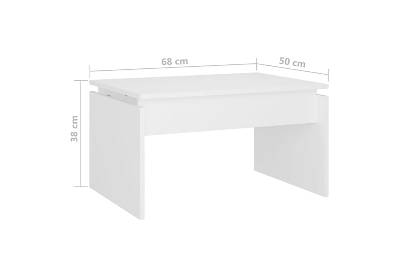 Salongbord hvit 68x50x38 cm sponplate - Hvit - Sofabord & salongbord