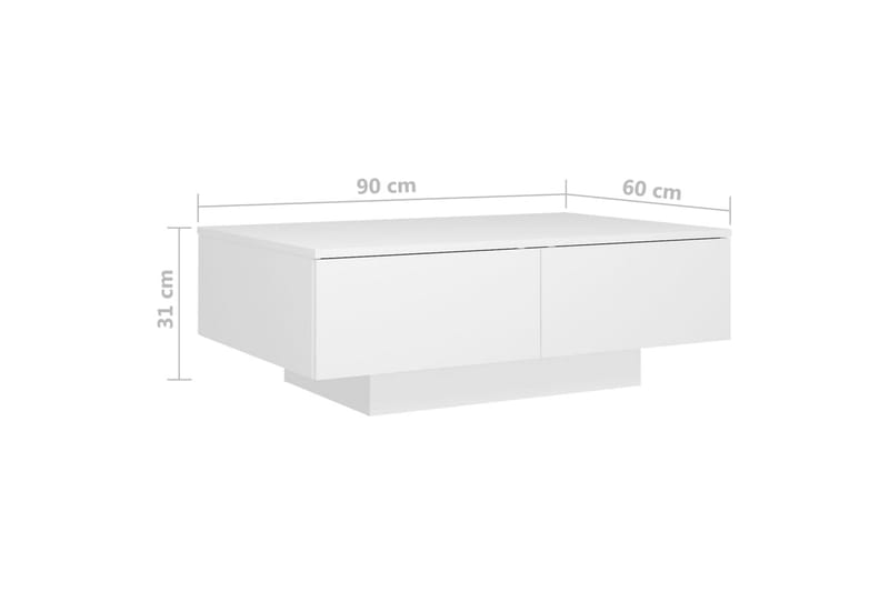 Salongbord hvit 90x60x31 cm sponplate - Hvit - Sofabord & salongbord