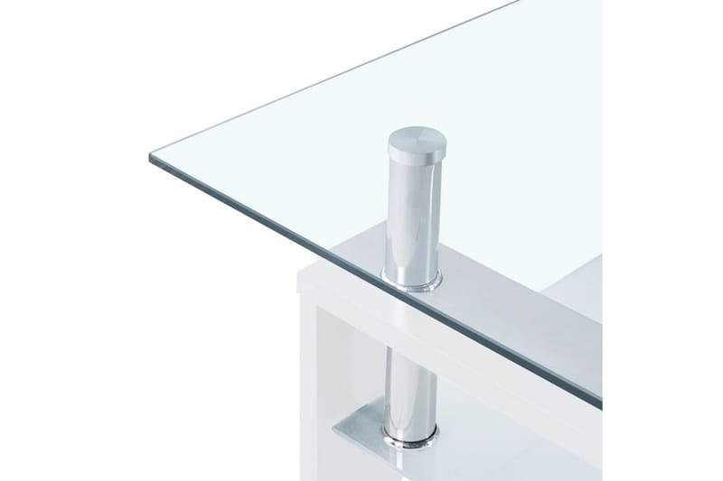 Salongbord hvit og gjennomsiktig 95x55x40 cm herdet glass - Hvit - Sofabord & salongbord