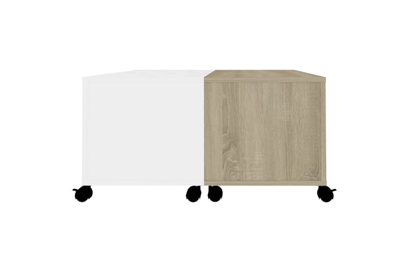 Salongbord hvit og sonoma eik 75x75x38 cm sponplate - Beige - Sofabord & salongbord