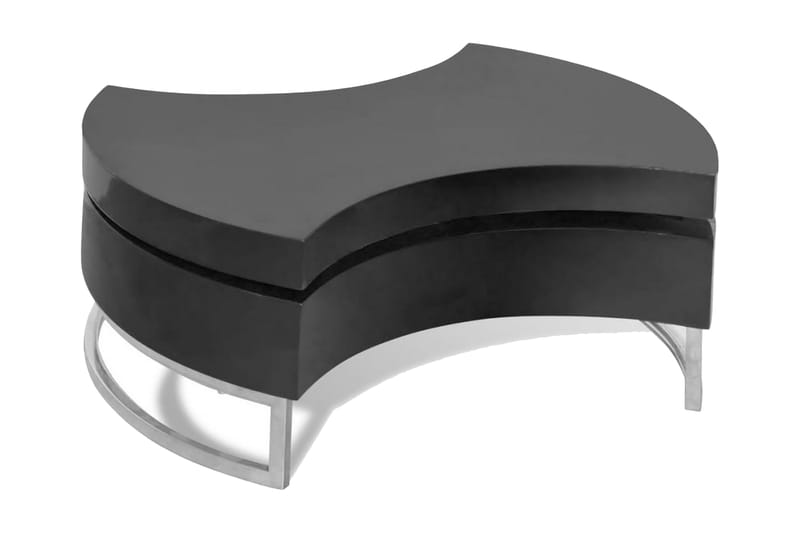 Salongbord justerbar form høyglans svart - Svart - Sofabord & salongbord