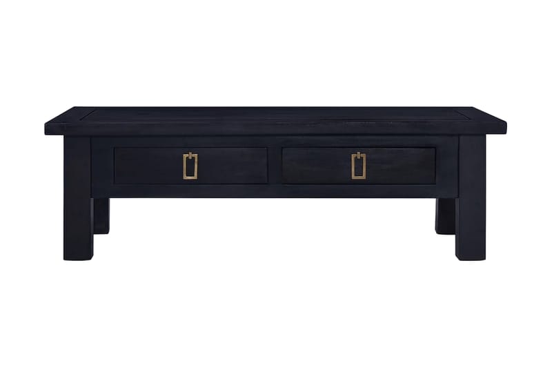 Salongbord lys svart kaffe 100x50x30 cm heltre mahogni - Svart - Sofabord & salongbord