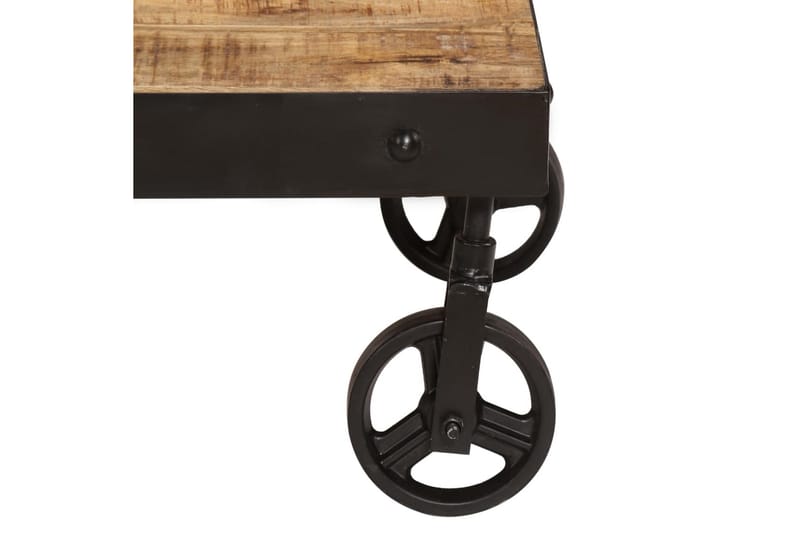 Salongbord med hjul heltre mango 100x60x26 cm - Sofabord & salongbord