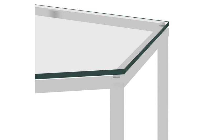 Salongbord sølv 60x53x50 cm rustfritt stål og glass - Silver - Sofabord & salongbord