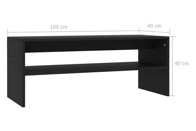 Salongbord svart 100x40x40 cm sponplate - Svart - Sofabord & salongbord