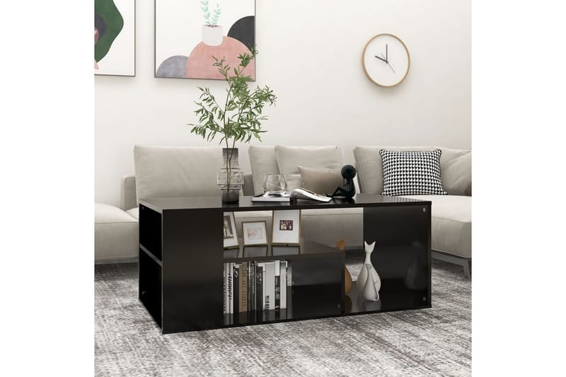 Salongbord svart 100x50x40 cm sponplate - Svart - Sofabord & salongbord