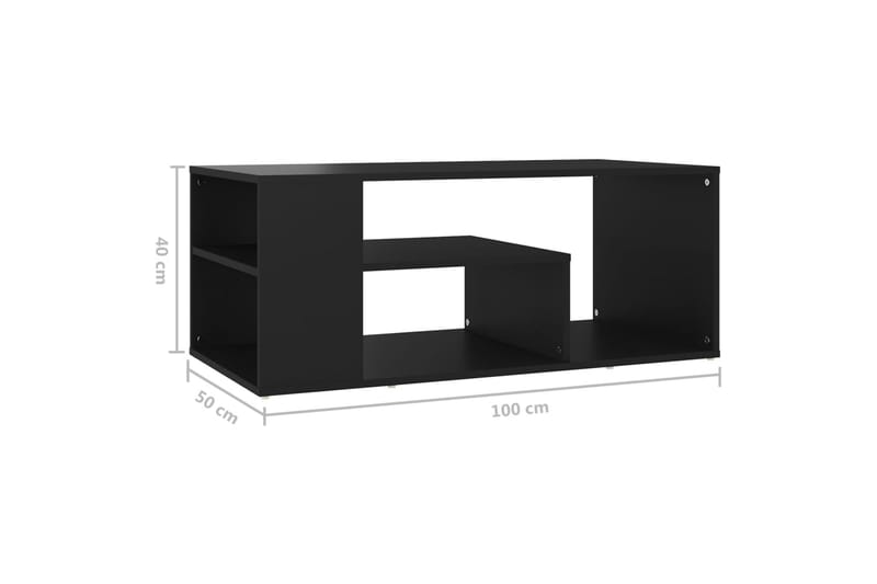 Salongbord svart 100x50x40 cm sponplate - Svart - Sofabord & salongbord