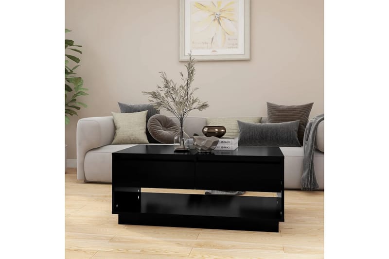 Salongbord svart 102,5x55x44 cm sponplate - Svart - Sofabord & salongbord