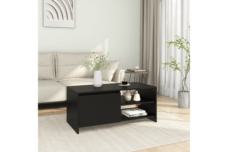 Salongbord svart 102x50x45 cm konstruert tre - Svart - Sofabord & salongbord