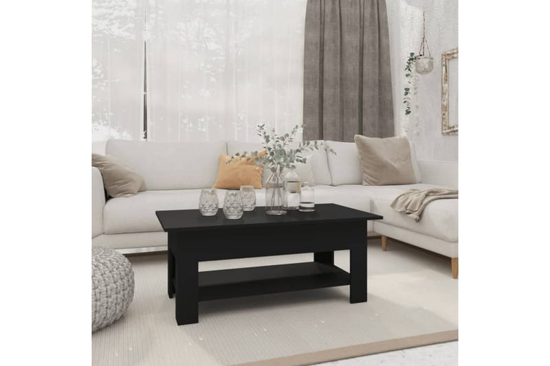 Salongbord svart 102x55x42 cm sponplate - Svart - Sofabord & salongbord
