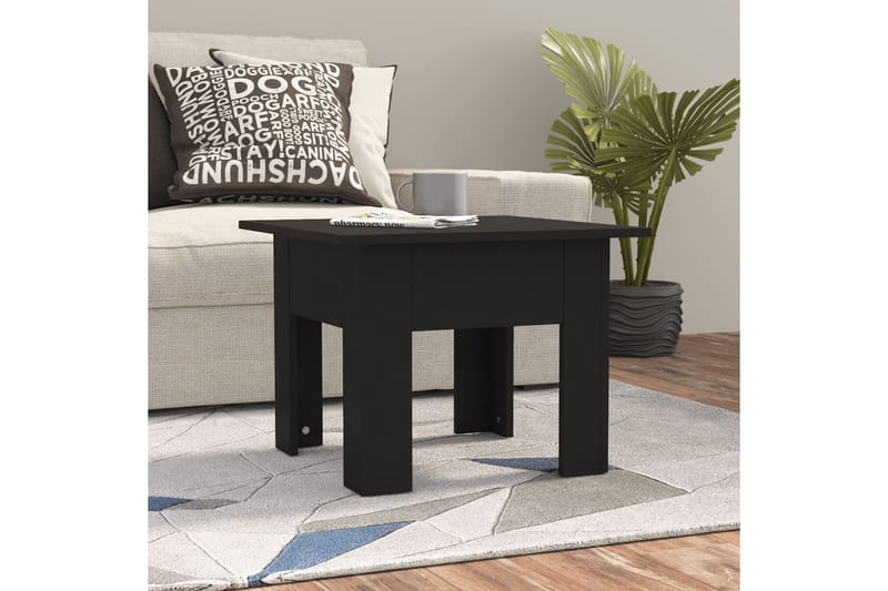 Salongbord svart 55x55x42 cm sponplate - Svart - Sofabord & salongbord