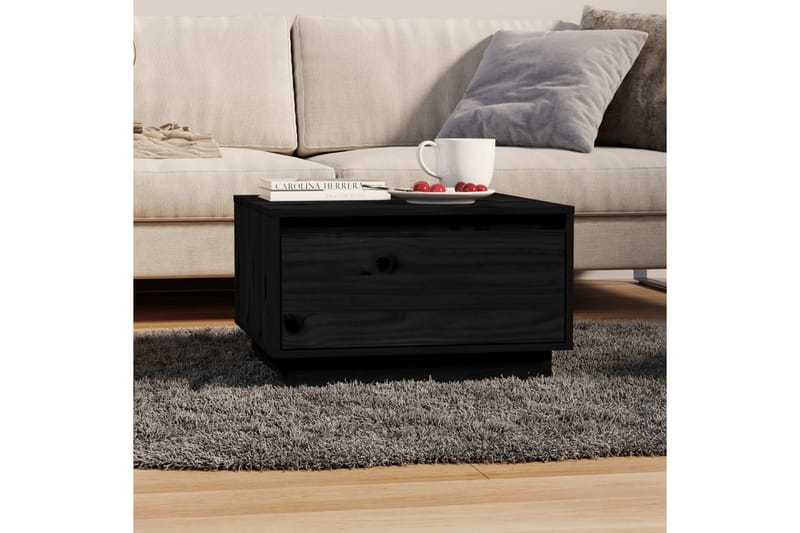 Salongbord svart 55x56x32 cm heltre furu - Svart - Sofabord & salongbord