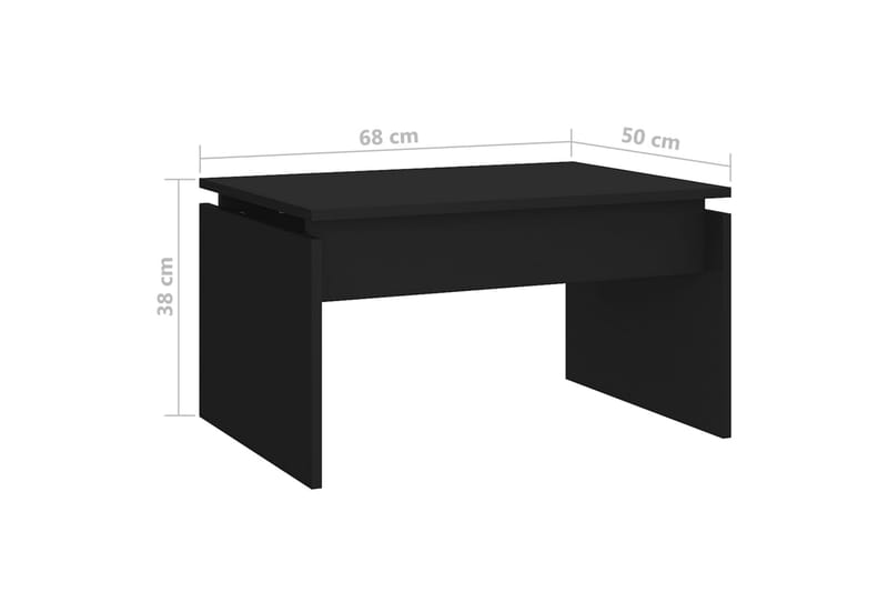 Salongbord svart 68x50x38 cm sponplate - Svart - Sofabord & salongbord