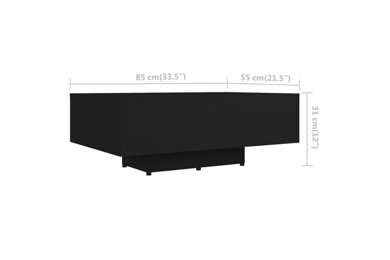Salongbord svart 85x55x31 cm sponplate - Svart - Sofabord & salongbord
